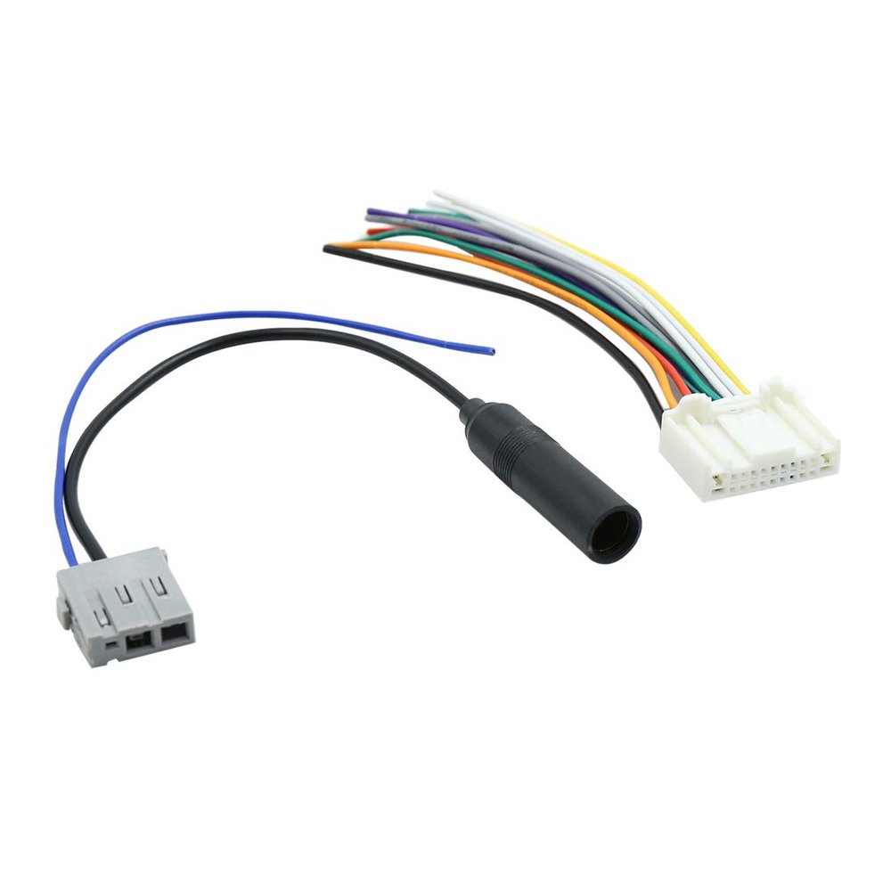 X AUTOHAUX 2 in 1 DC 12V Car Wire Harness Male Socket W FM Antenna Adapter Cable for Nissan