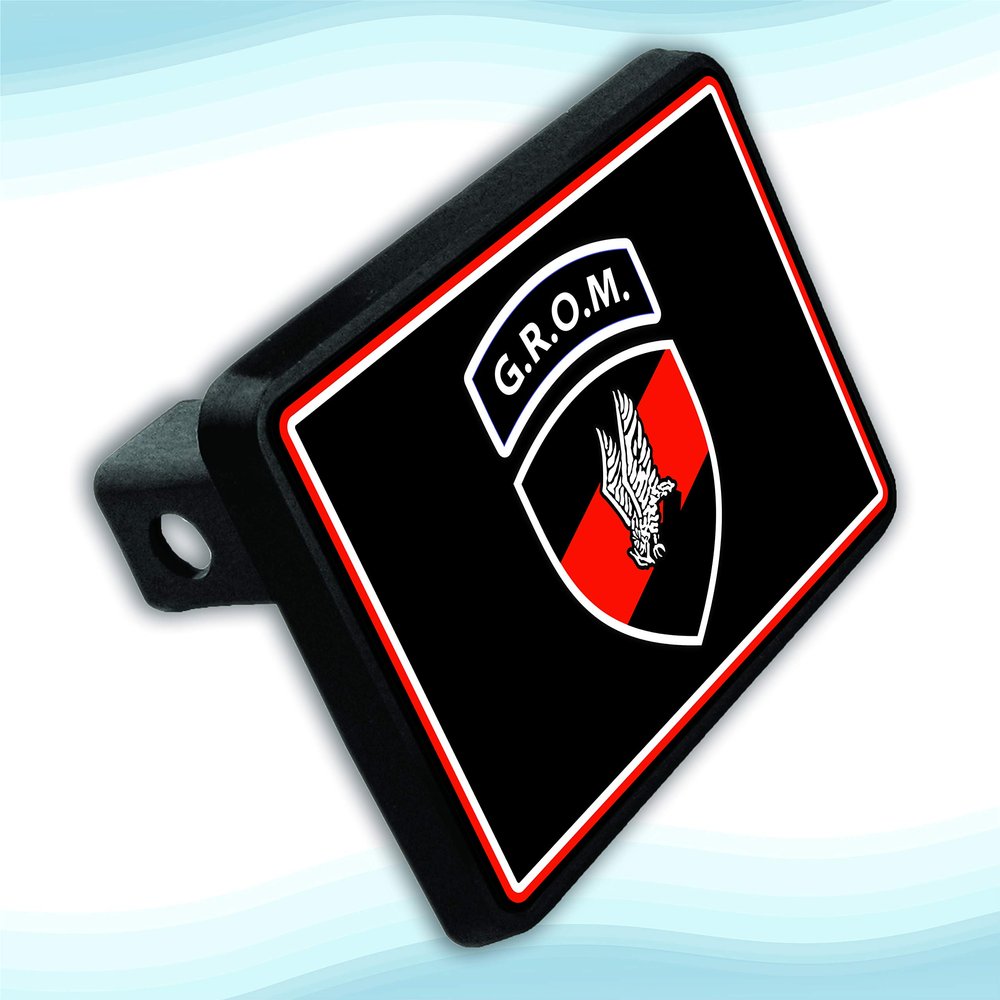 Polish Special Forces Ensign GROM Trailer Hitch Cover Plastic Made Custom Hitch Plate, Protective Hitch Accessory for Automobiles and RVs, Easy to Install, 3.4" x 4.7"