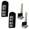 HQRP 2-Pack Remote Key Fob Shell Case Keyless Entry w/ 4 Buttons Compatible with Mazda CX-7 2010 2011 2012; CX-5 2013 2014 2015 2016; CX-3 2016 view 1