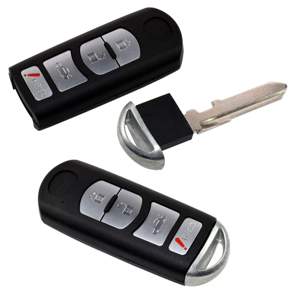 HQRP 2-Pack Remote Key Fob Shell Case Keyless Entry w/ 4 Buttons Compatible with Mazda 6 / MX-5 Miata 2009 2010 2011 2012 2013 2014 2015 2016