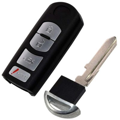 HQRP Remote Key Fob Shell Case Keyless Entry w/ 4 Buttons Compatible with Mazda 6 / MX-5 Miata 2009 2010 2011 2012 2013 2014 2015 2016