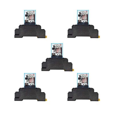 Ximimark 5Sets DC 12V Coil Power Relay LY2NJ HH62P JQX-13F DPDT 8 Pin 10A with Socket Base