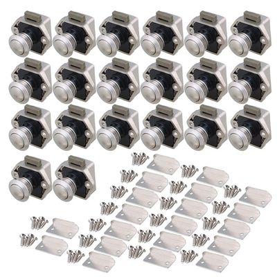 RDEXP Push Button Keyless Locks Latch Cupboard Caravan for RV Drawer Cabinet Door Thickness 15-18mm Set of 20