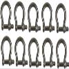 MarineNow 316 Stainless Steel Bow Shackle for Anchor, Towing, Off Road Recovery (12 mm (1/2"), 10-Pack) view 1