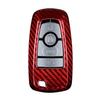 MissBlue Carbon Fiber Key Fob Cover For Ford Key, For Ford Ecosport Edge Escape Explorer F-150 Raptor F-250 F-350 F-450 F-550 Fusion Mondeo Mustang Ranger, Light Glossy Key Fob Protection Case - Red view 1