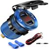 iMESTOU Aluminium Quick Charge 3.0 Marine Dual USB Phone Charger Adapter Waterproof Car USB Socket Outlet DIY Kit with Voltmeter 10A Fuse for 12V/24V Motorcycle Automotive Boat Bus Truck ATV UTV RV view 1