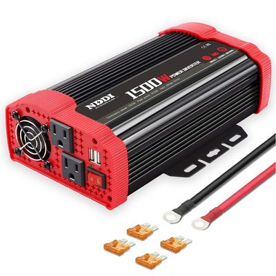 NDDI POWER 1500W Car Power Inverter 12V DC to 110V AC Car Converter Charger Adapter with Dual 3.1A USB Port and AC Outlets Quick Charging