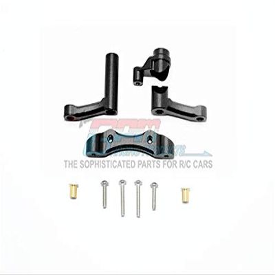 GPM For Losi 1:10 Baja Rey/Rock Rey/Hammer Rey U4 Upgrade Parts Aluminum Steering Assembly - 1 Set Black