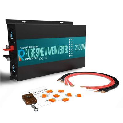 WZRELB 2500W 12V 120V Pure Sine Wave Solar Power Inverter with Remote Control Switch