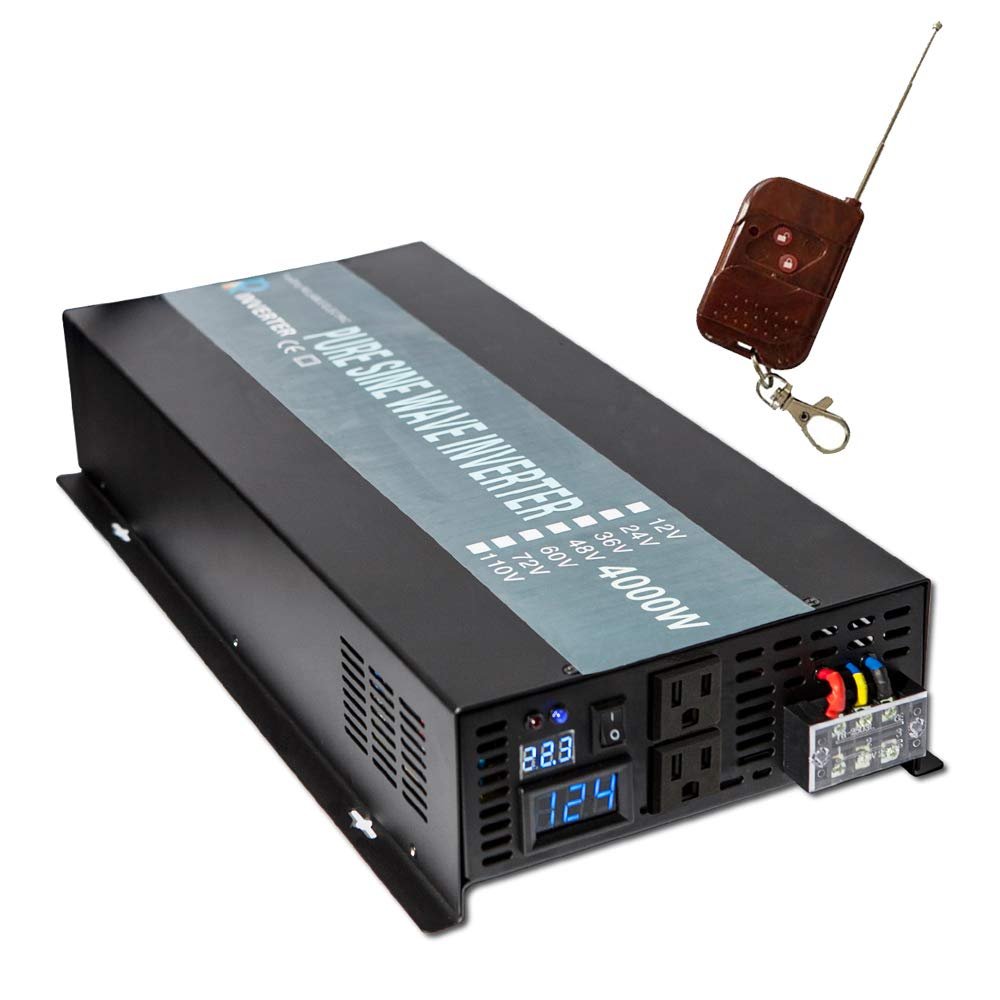 WZRELB RBP400024VCRT 4000W 24V 120V Pure Sine Wave Solar Power Inverter with Remote Control Switch