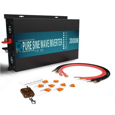 WZRELB 2000W 12V 120V Pure Sine Wave Solar Power Inverter with Remote Control Switch,RBP200012VCRT