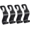 4 Pack Car Back Seat Headrest Hook Hanger for Purse Grocery Bag Handbag Hat, Purse Hook for Car with Clip view 1