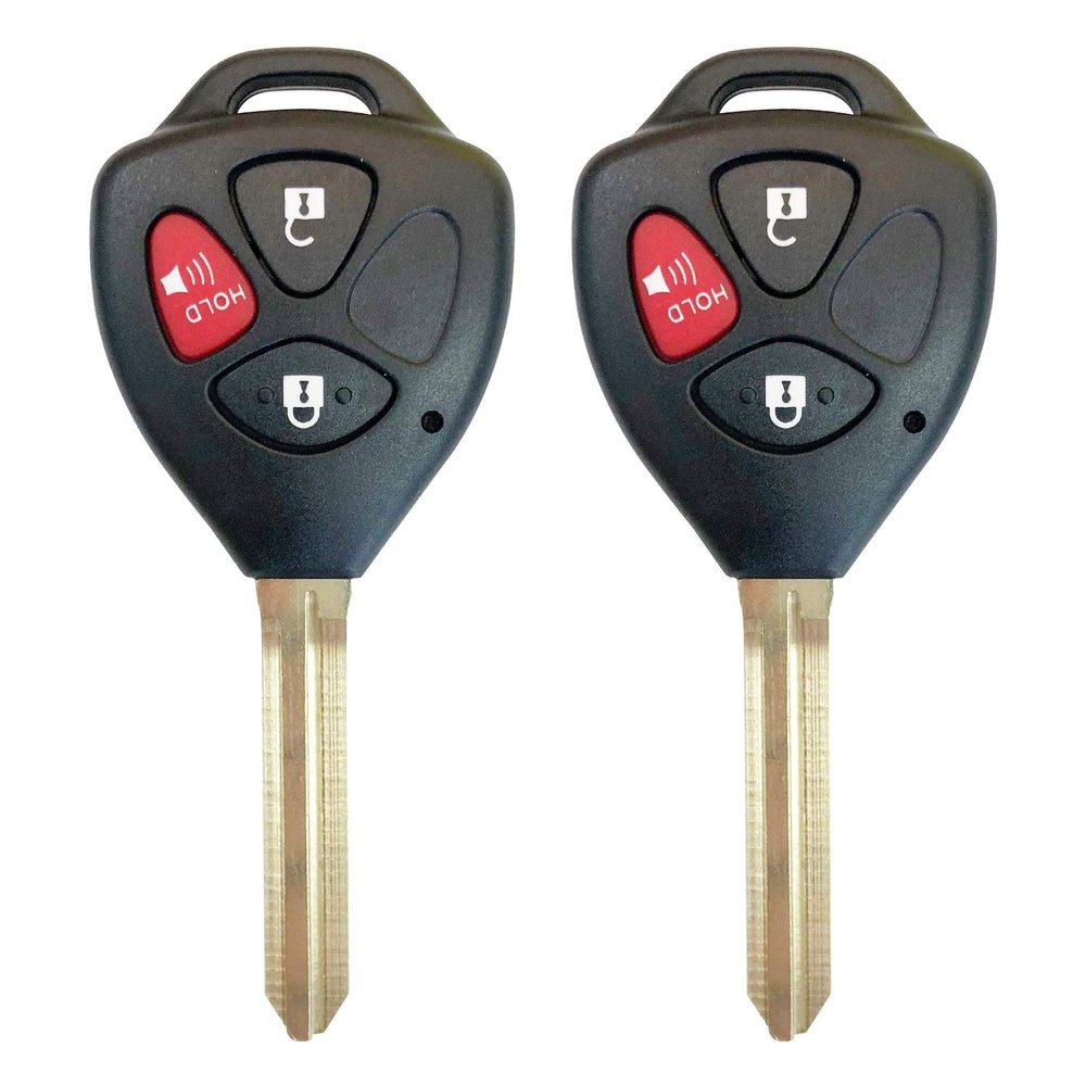 New Uncut Keyless 3 Button Remote Head Key Fob for Toyota Scion MOZB41TG 4D67 Chip; by AutoKeyMax (Pair)