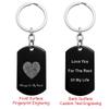 Queenberry Stainless Steel Personalized Oval Fingerprint Photo Engraved Custom Dog Tag Key Chain/Ball Chain Necklace 24" (Heart Fingerprint + Text Engraving) view 3