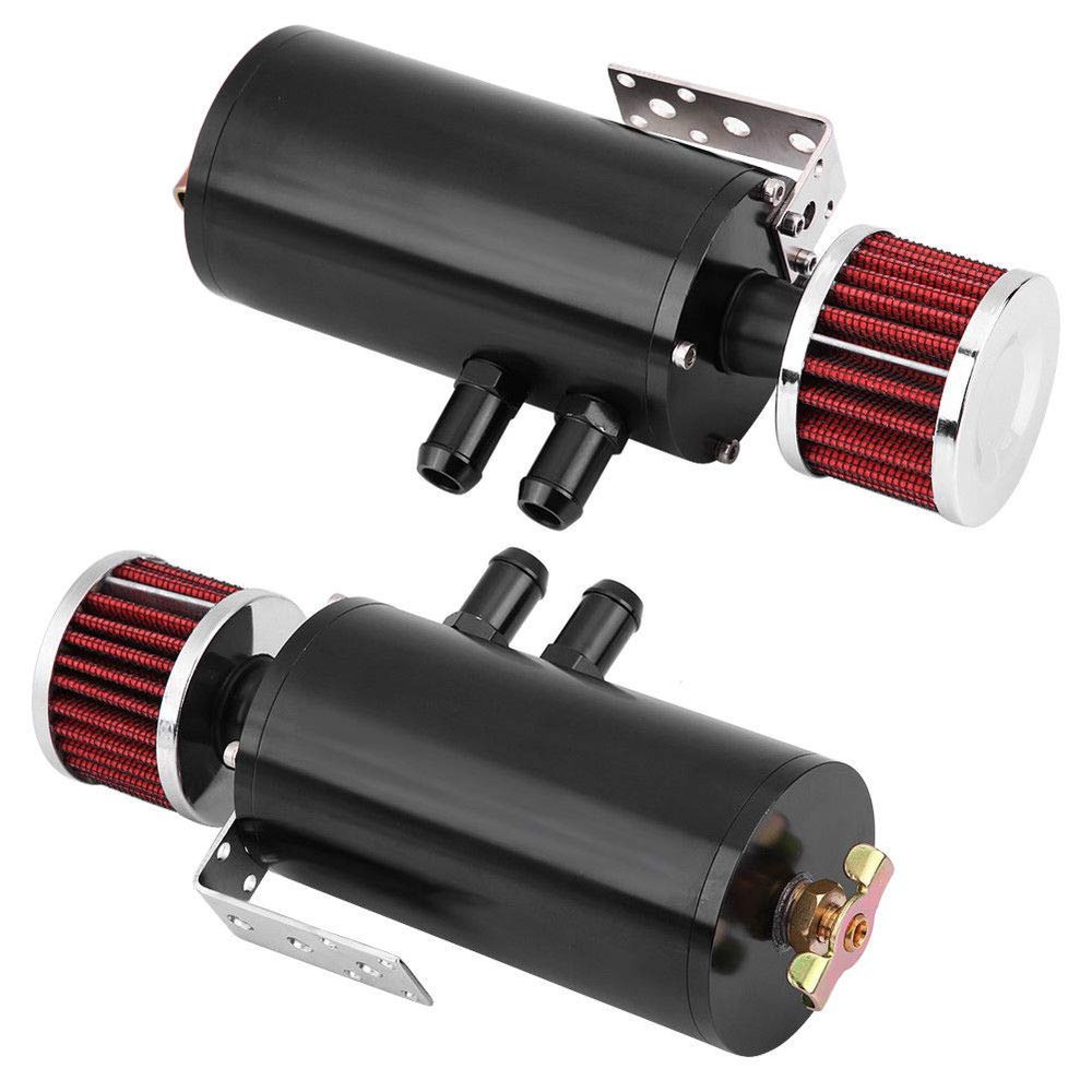 Baffled Oil Separator Catch Can Tank with Breather Filter 300ML Vented