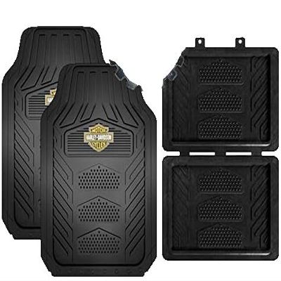 Harley Davidson 4pc. Bikes Floor mats Emblem bar Shield Rubber car Truck auto hd