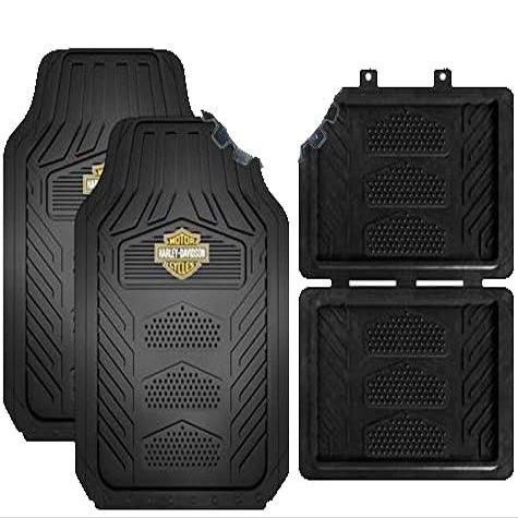 Harley Davidson 4pc. Bikes Floor mats Emblem bar Shield Rubber car Truck auto hd