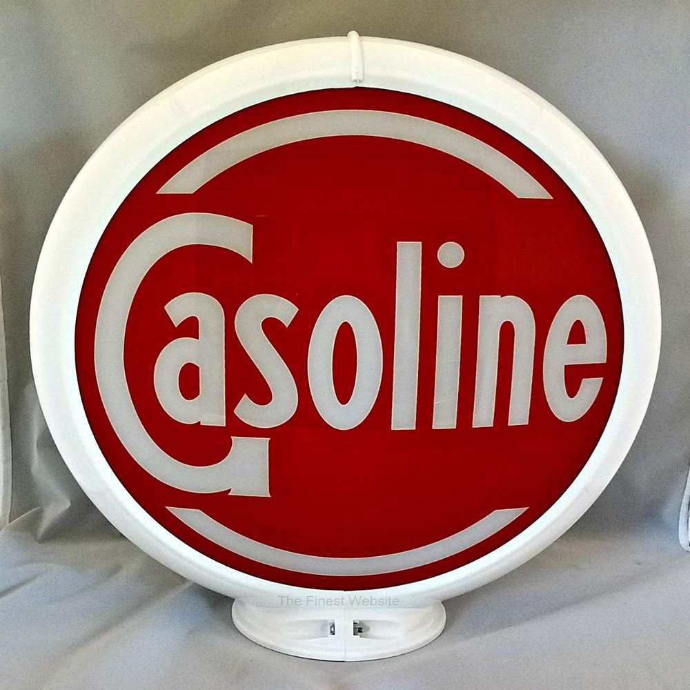 The Finest Website Inc. New Reproduction Gasoline Gas Pump Globe Already Assembled - White Outer Frame - Ships Free Next Business Day to Lower 48 States