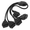 OBDII OBD2 90 Degree 16 Pin Male to 4 16 Pin Female Extended Connector Cable Adapter with 36CM Line for Auto Car Diagnostic Tool view 1