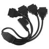 OBDII OBD2 90 Degree 16 Pin Male to 4 16 Pin Female Extended Connector Cable Adapter with 36CM Line for Auto Car Diagnostic Tool view 2