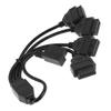 OBDII OBD2 90 Degree 16 Pin Male to 4 16 Pin Female Extended Connector Cable Adapter with 36CM Line for Auto Car Diagnostic Tool view 3