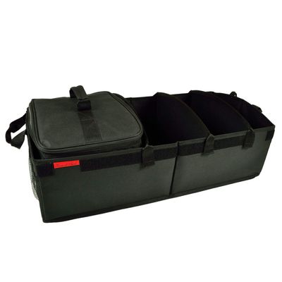 Picnic at Ascot Heavy Duty Rigid Base Trunk Organizer with 28 Can Capacity Leak Proof Cooler- Adjustable Dividers - 30" wide x 15" deep - Designed & Quality Approved in the USA