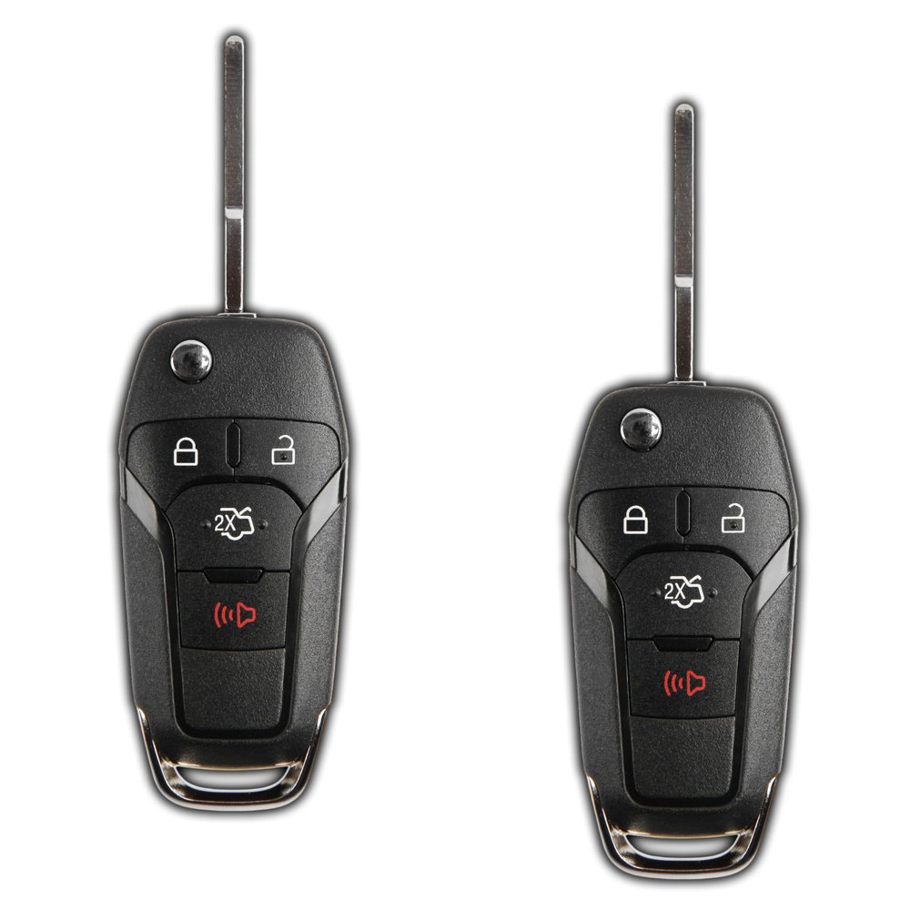 2X KeylessOption Key Fob Replacement for 2013 2014 2015 2016 Ford Fusion Remote, 4-Button N5F-A08TAA, Locksmith Required