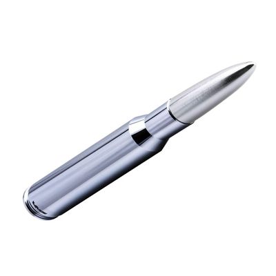VMS Racing 50 Cal Caliber Chrome Silver TIP Bullet Antenna in Heavy Gauge CNC Machined Billet Aluminum Short Compatible with Ford Raptor F-150 10-21 2010-2021