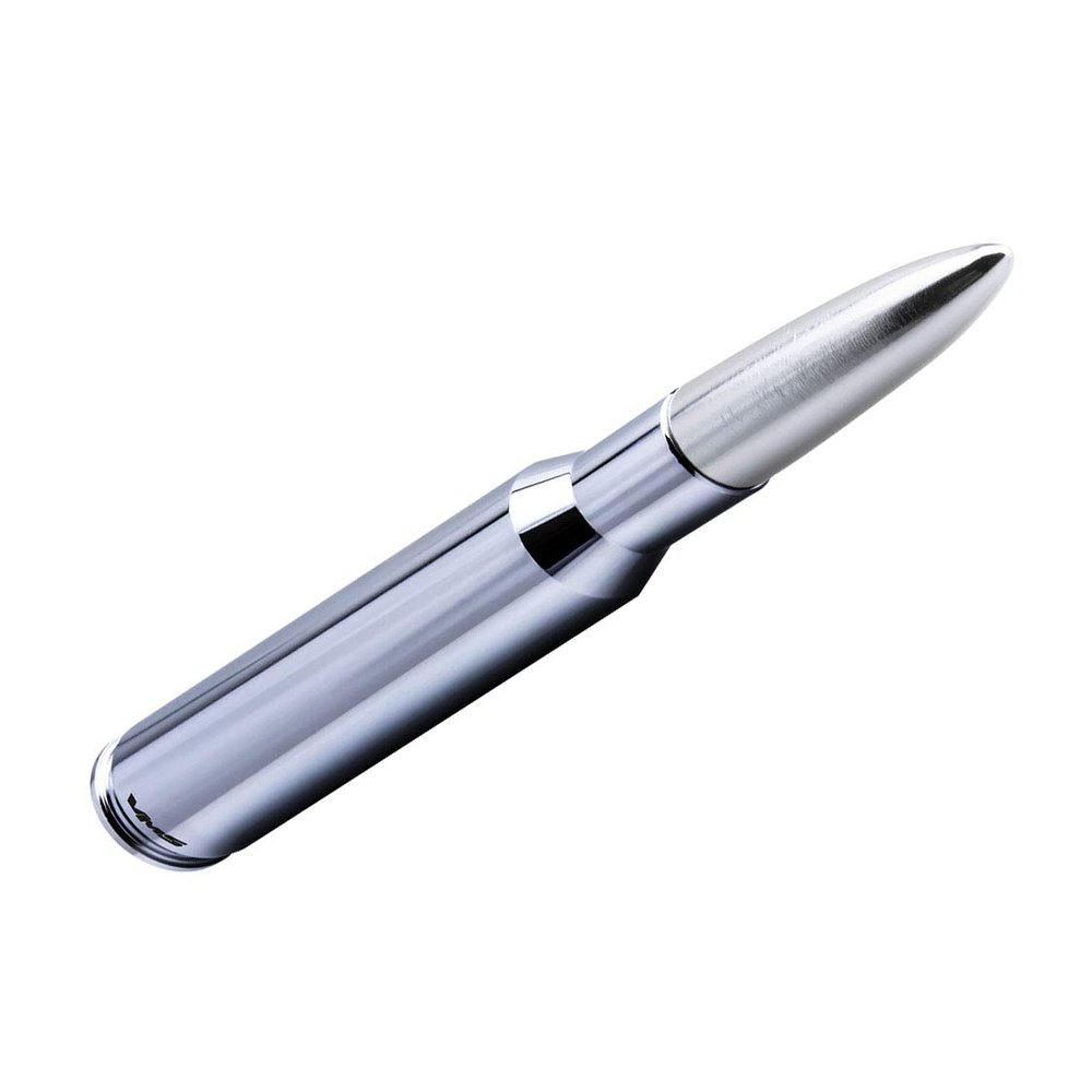 VMS Racing 50 Cal Caliber Chrome Silver TIP Bullet Antenna in Heavy Gauge CNC Machined Billet Aluminum Short Compatible with Ford Raptor F-150 10-21 2010-2021