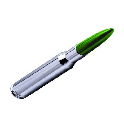 VMS Racing 50 Cal Caliber Chrome Green TIP Bullet Antenna in Heavy Gauge CNC Machined Billet Aluminum Short Compatible with Toyota Tundra 1999-2019