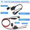 MICTUNING Motorcycle USB Charger,SAE to USB Cable Adapter SAE Quick Disconnect 2.1A Waterproof USB Port with Inline Fuse, Socket Cable 12V-24V for Motorcycle Cellphone Tablet GPS More view 3