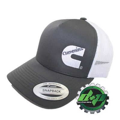 Dodge Cummins Offset Logo mesh Summer Ball Cap hat Snapback Gray w/White mesh