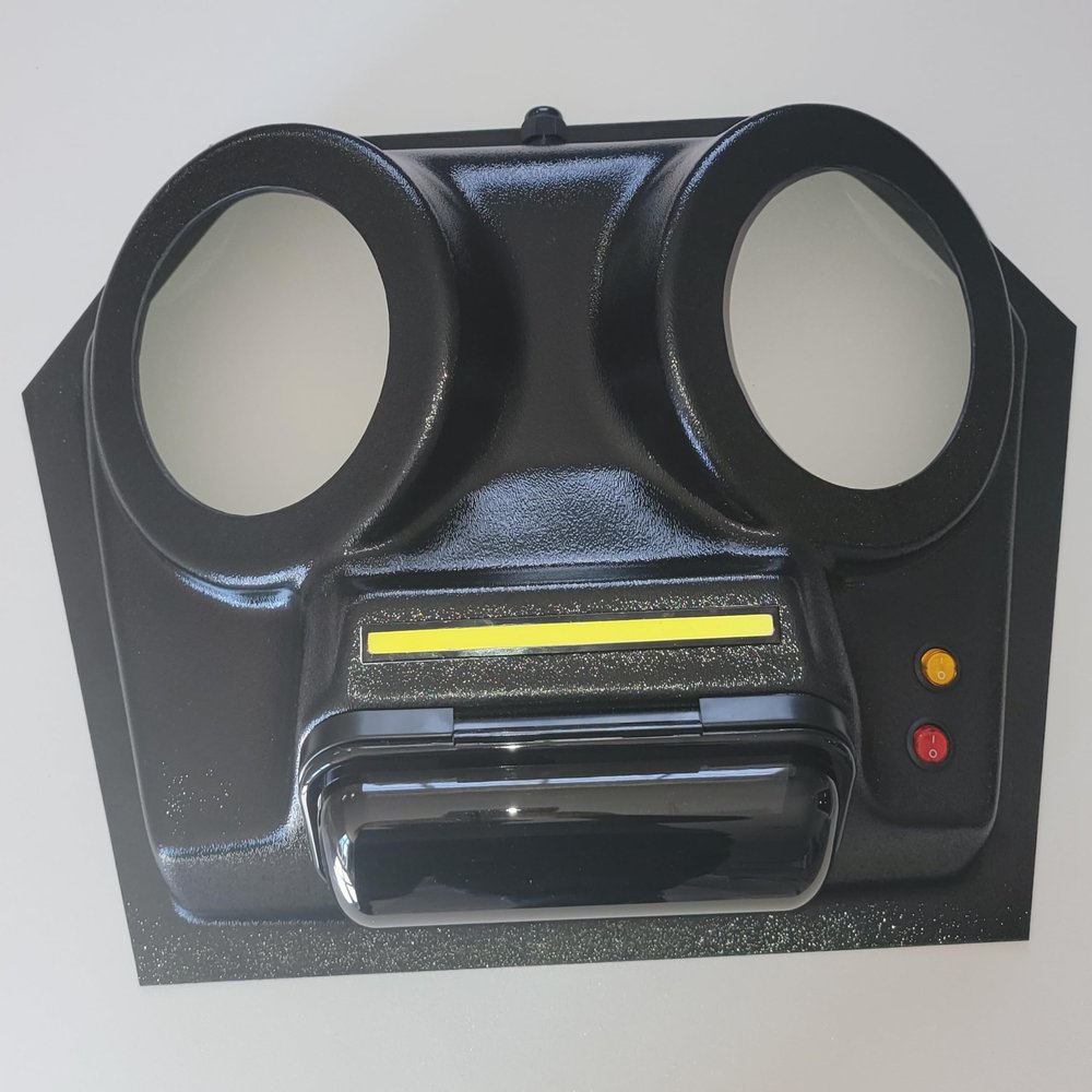 thunderbuckets Empty Overhead Stereo Golf Cart UTV Console with Heavy Duty ABS Plastic, Marine Grade Stereo Cover, Super Bright LED Map Light, and Lid