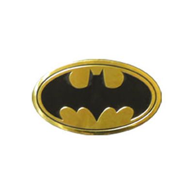 DC Comics Originals Batman Logo On Embossed Metal Emblem Sticker, Yellow, 6cm