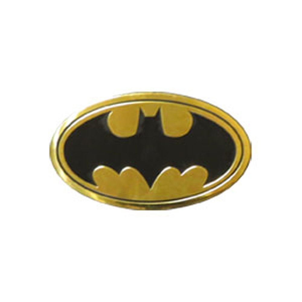 DC Comics Originals Batman Logo On Embossed Metal Emblem Sticker, Yellow, 6cm
