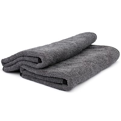 The Rag Company - Double Twistress (2-Pack) Professional Korean 70/30 Blend, Twist Loop Microfiber Drying Towels Car Detailing, Lint-Free, Streak-Free, Multipurpose Use, 850gsm, 20in x 24in, Grey