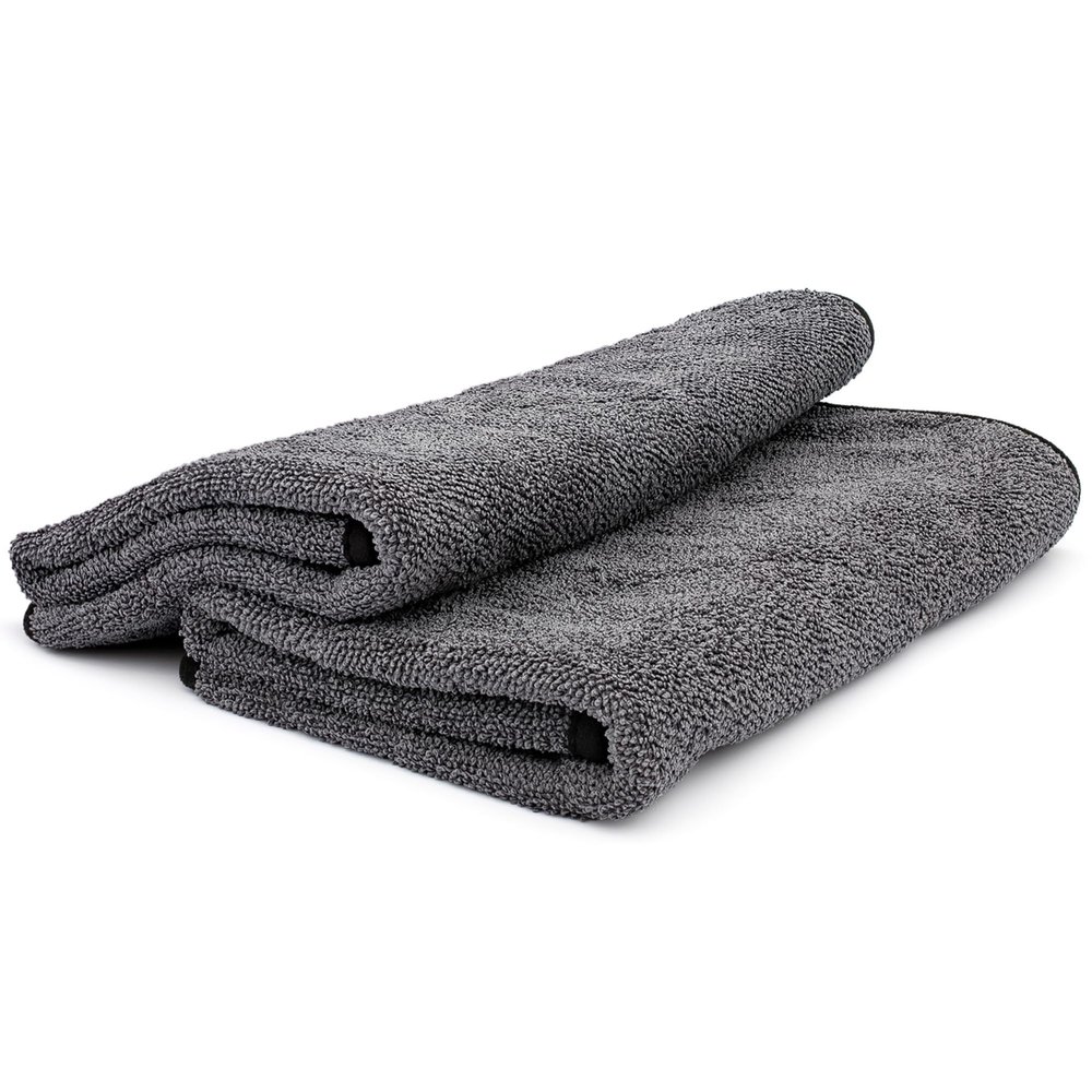 The Rag Company - Double Twistress (2-Pack) Professional Korean 70/30 Blend, Twist Loop Microfiber Drying Towels Car Detailing, Lint-Free, Streak-Free, Multipurpose Use, 850gsm, 20in x 24in, Grey