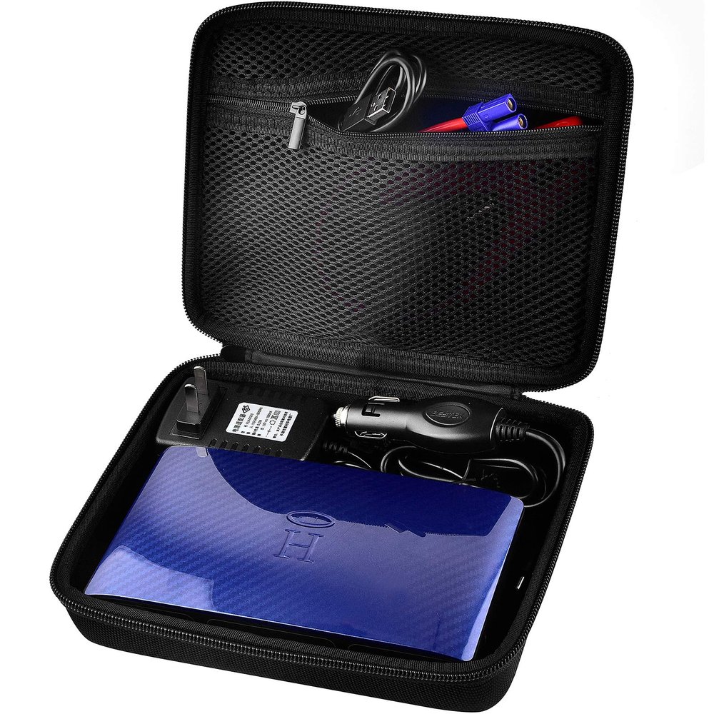 Case for Halo Bolt 58830/57720 mWh Portable Phone Laptop Charger Car Jump Starter, Power Bank Storage Holder with Mesh Pocket for AC Outlet, Car Charger and Accessories (Not for Halo Bolt Air)