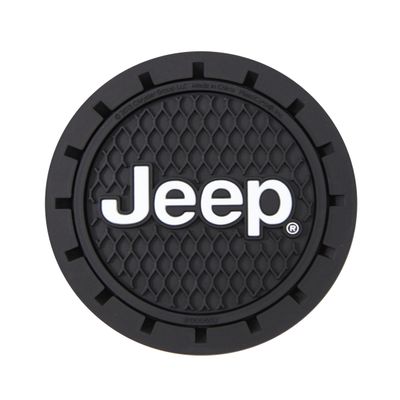 Plasticolor 000652R01 Jeep Logo Auto Car Truck SUV Cup Holder Coaster 2-Pack , Black