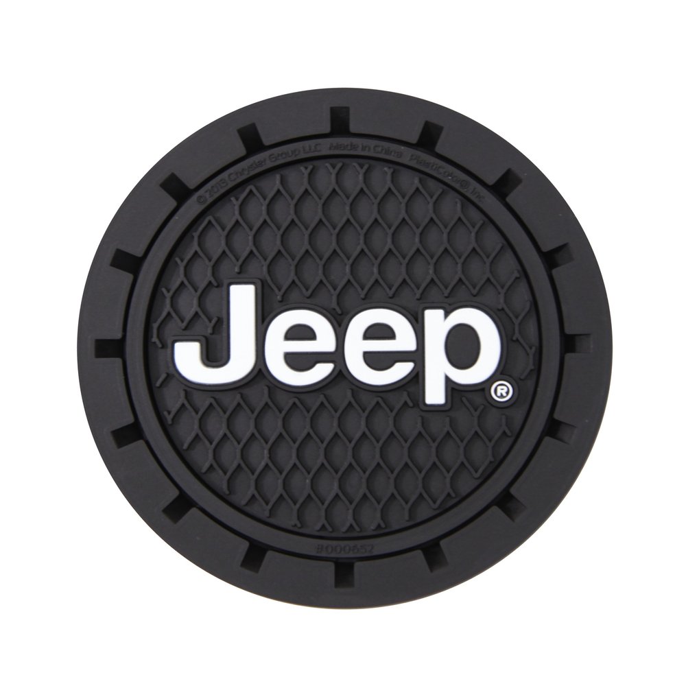 Plasticolor 000652R01 Jeep Logo Auto Car Truck SUV Cup Holder Coaster 2-Pack , Black
