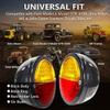Bajato Vintage Hot Rod tail lights assembly 2X Tail Light Black Ring | Black Body | Red/Amber Lens with 12v Bulbs Fit for Jeep Willys & DODGE Trucks, Pickup Duolamp Tail Light view 4