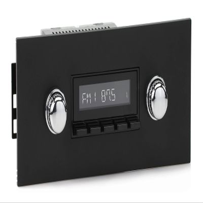 Retro Manufacturing HB-415-06-76 Model Two Direct-Fit Radio for Classic Vehicle (Black Face and Buttons and Black Faceplate)