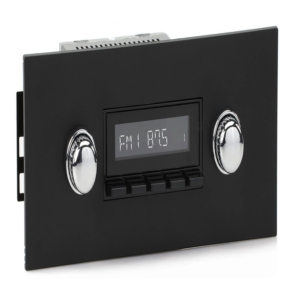Retro Manufacturing HB-415-06-76 Model Two Direct-Fit Radio for Classic Vehicle (Black Face and Buttons and Black Faceplate)