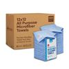 Bulk 12 X 12 All Purpose Microfiber Towels Wholesale - Case Quantity (400 Count) | No Fraying | High Density Microfiber | Zero Chemical Cleaner | Long-Lasting (Blue) view 1